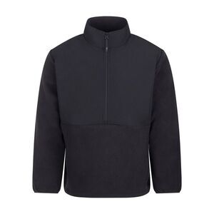 Front Row Mens Microfleece Half Zip Fleece Top / Black